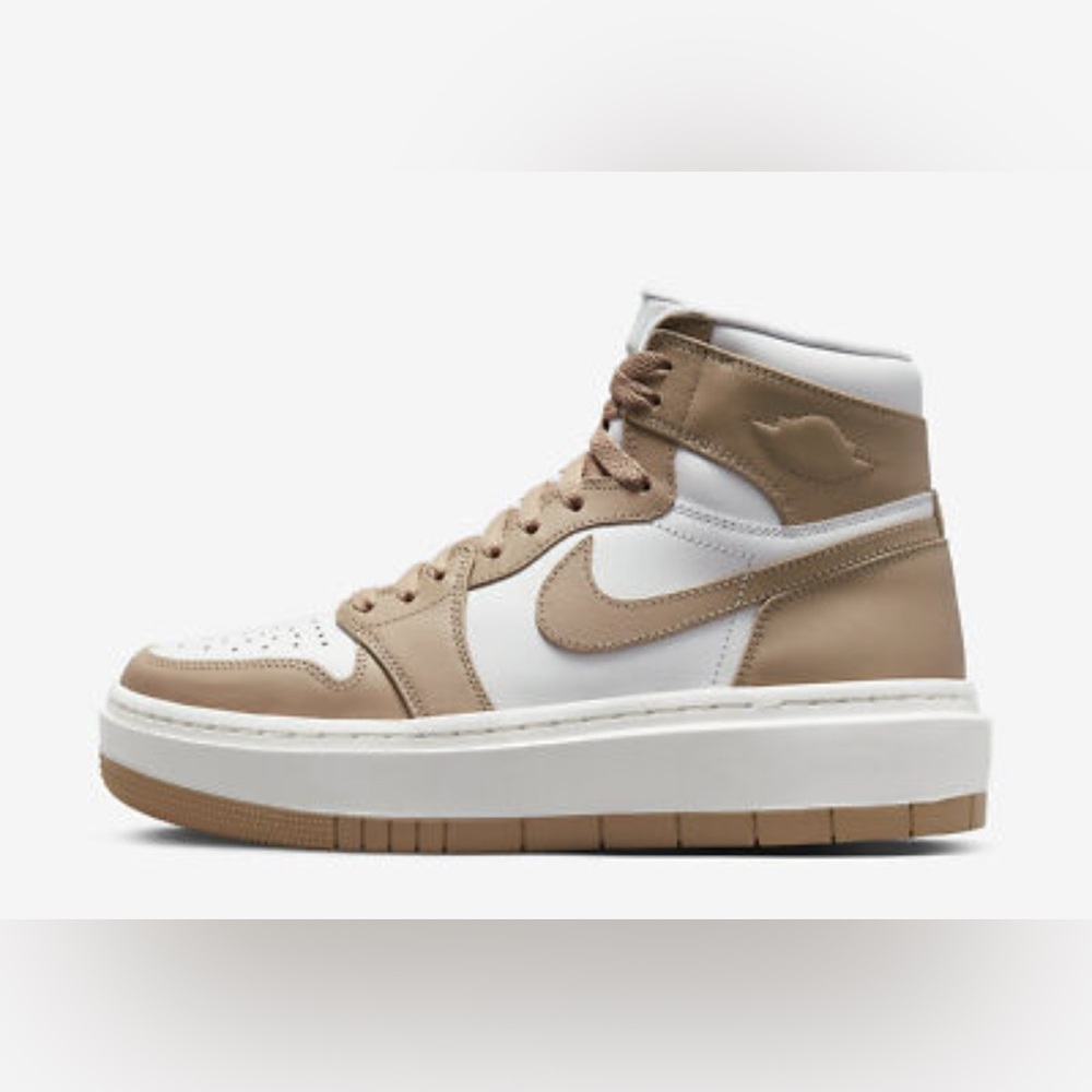 Nike Tan and White High-Top Sneakers